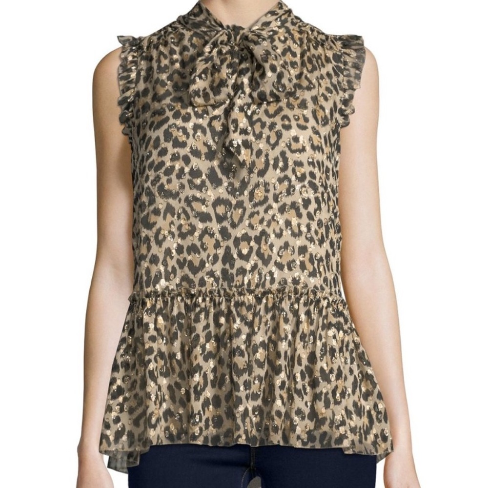 Kate Spade Leopard Clipped Dot Top